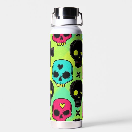 Skull Pattern Insulated Bottle Waterfles (Achterkant)