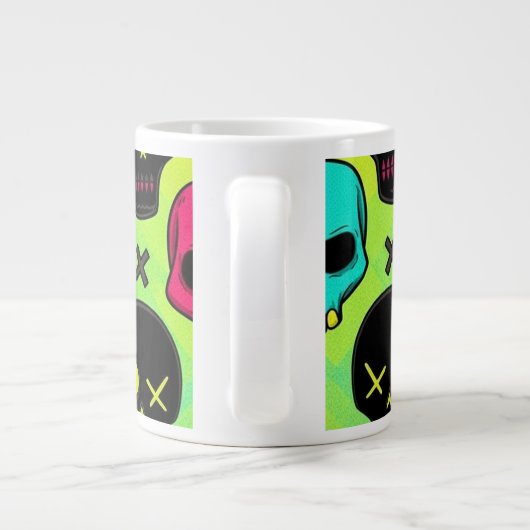 Skull Pattern Jumbo Specialty Mug Grote Koffiekop (Achterkant)