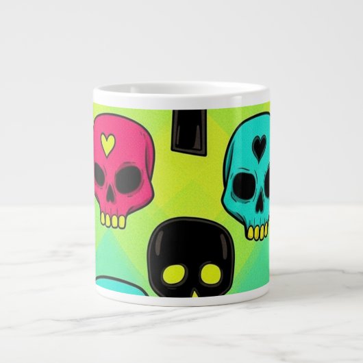 Skull Pattern Jumbo Specialty Mug Grote Koffiekop (Voorkant)