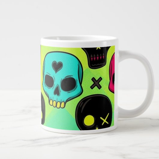 Skull Pattern Jumbo Specialty Mug Grote Koffiekop (Rechts)