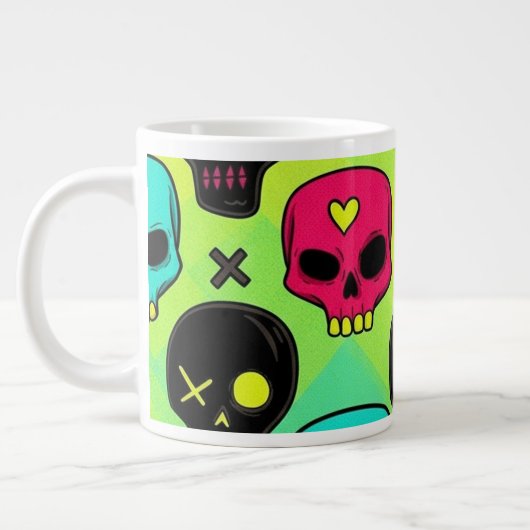 Skull Pattern Jumbo Specialty Mug Grote Koffiekop (Links)