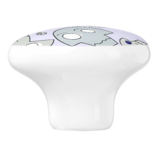 Skull Pattern Keramische Knop (Zijkant)