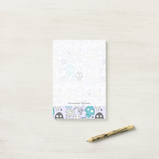 Skull Pattern Post-it® Notes (Op bureau)
