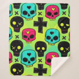 Skull Pattern Sherpa Blanket Deken