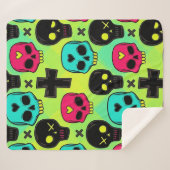 Skull Pattern Sherpa Blanket Deken (Voorkant (horizontaal))