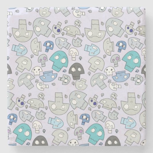 Skull Pattern Stenen Onderzetter (Voorkant)