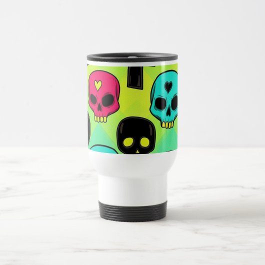 Skull Pattern Travel/Commuter Mug Reisbeker (Center)
