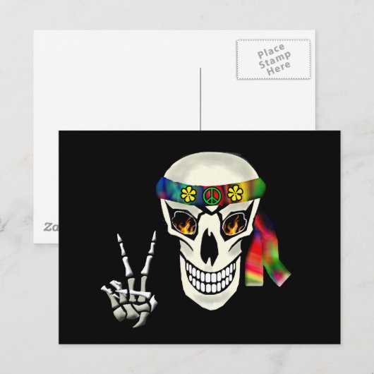 Skull Peace Briefkaart (Voorkant / Achterkant)