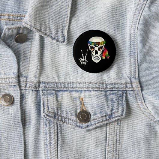 Skull Peace Ronde Button 5,7 Cm (In situ)
