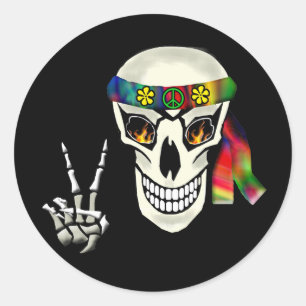 Skull Peace Ronde Sticker