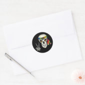 Skull Peace Ronde Sticker (Envelop)