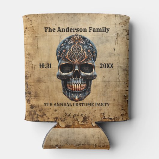 Skull Persoonlijke halloween Partij Blikjeskoeler (Achterkant)