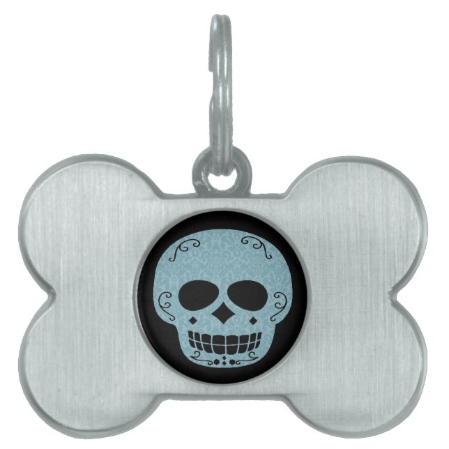Skull Pet ID Tag Huisdieren Naamplaatje (voorkant)