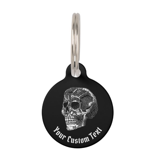 Skull Pet ID Tag Huisdierpenning (Voorkant)