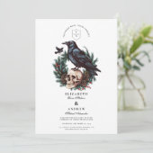 Skull & Pine Raven Gothic Kaart (Staand voorkant)