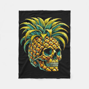 Skull Pineapple Sungles Aloha Beaches Hawaii Fleece Deken
