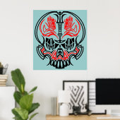 Skull Pinstriping Poster (Thuiskantoor)