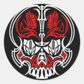 Skull Pinstriping Ronde Sticker (Voorkant)