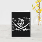 Skull Pirate Flag Grappig Halloween Kostuum Kaart (Gele Bloem)