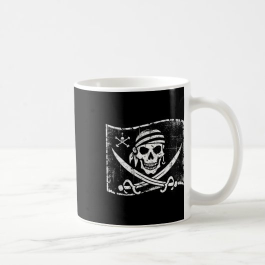 Skull Pirate Flag Grappig Halloween Kostuum Koffiemok (Rechts)