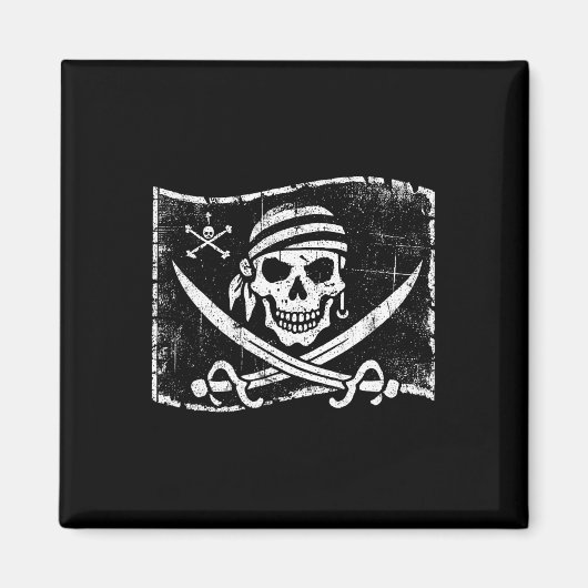  Skull Pirate Flag Grappig Halloween Kostuum Magneet (Voorkant)