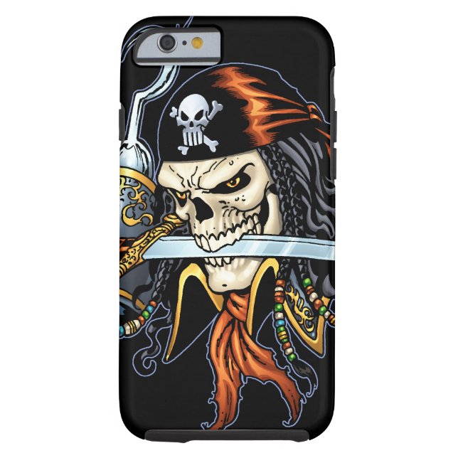 Skull Pirate met zwaard en haak door Al Rio Case-Mate iPhone Hoesje (Achterkant)