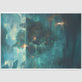 Skull Pirate Ship Decoupage Tissuepapier