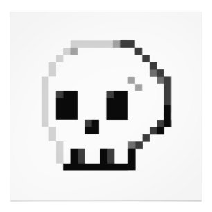 Skull pixel art. 8-bits foto afdrukken