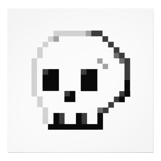 Skull pixel art. 8-bits foto afdrukken (Voorkant)