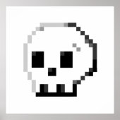 Skull pixel art. 8-bits Poster (Voorkant)