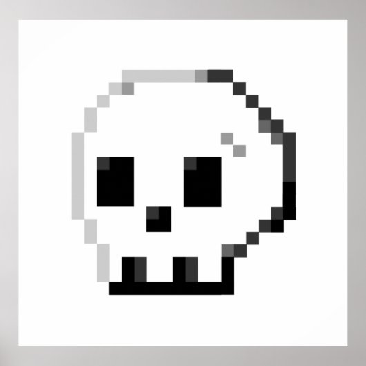 Skull pixel art. 8-bits Poster (Voorkant)