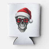 Skull Plaid Santa Hat Christmas Pajama Cool Skelet Blikjeskoeler (Voorkant)