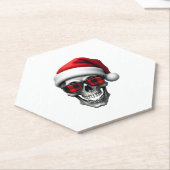 Skull Plaid Santa Hat Christmas Pajama Cool Skelet Kartonnen Onderzetters (Schuin)