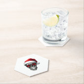 Skull Plaid Santa Hat Christmas Pajama Cool Skelet Kartonnen Onderzetters (Insitu)