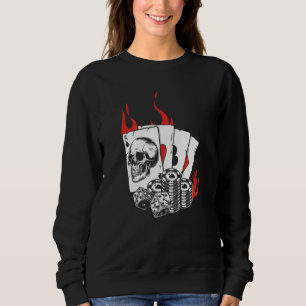 Skull Plays Playing Gambler Aces Holdem Tex Trui