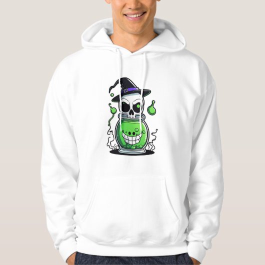 Skull & Poison Jar Halloween Hoodie (Voorkant)