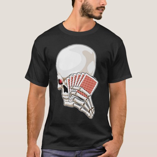 Skull Poker kaarten T-shirt (Voorkant)