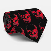 Skull Pop Art Black & Red Stropdas (Opgerold)
