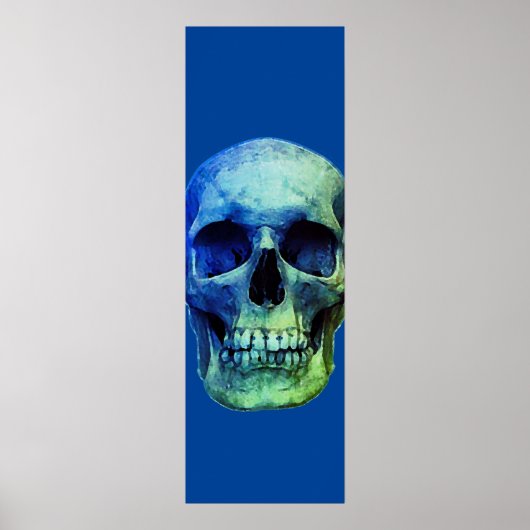 Skull Pop Art Blue Poster (Voorkant)
