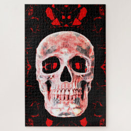 Skull Pop Art Gothic Red Black Modern Legpuzzel