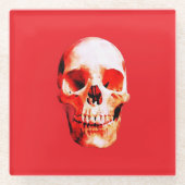Skull Pop Art Illustration Glazen Onderzetter (Voorkant)