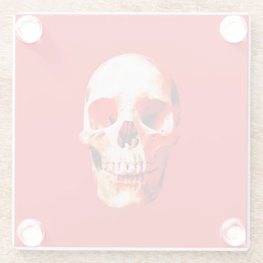 Skull Pop Art Illustration Glazen Onderzetter (Achterkant)