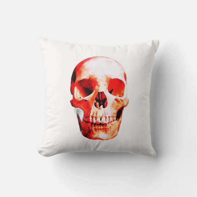 Skull Pop Art Illustration Kussen (Voorkant)