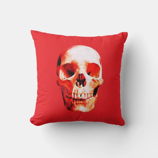 Skull Pop Art Illustration Kussen (Voorkant)