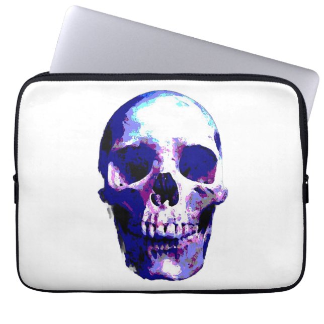 Skull Pop Art Illustration Laptop Sleeve (Voorkant)