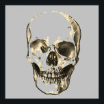 Skull Pop Art Poster<br><div class="desc">Fantasy Art Skull Skeleton - Blue & Paarse Tones Heavy Metal Punk Rock College Pop Art Afbeelding</div>