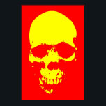 Skull Pop Art Poster - Rood & Geel<br><div class="desc">Fantasy Art Skull Skeleton Poster Print - Red & Yellow Heavy Metal Punk Rock College Art</div>
