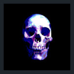 Skull Pop Art Print Poster - Skulls Posters Prints<br><div class="desc">Fantasy Art Skull Skeleton - Blue & Paarse Tones Heavy Metal Punk Rock College Pop Art Afbeelding</div>