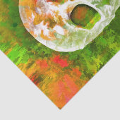 Skull Pop Art Red Green Colorful Unique Abstract Tissuepapier (Detail)