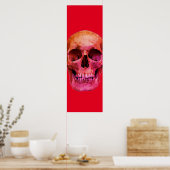 Skull Pop Art Red Poster (Keuken)